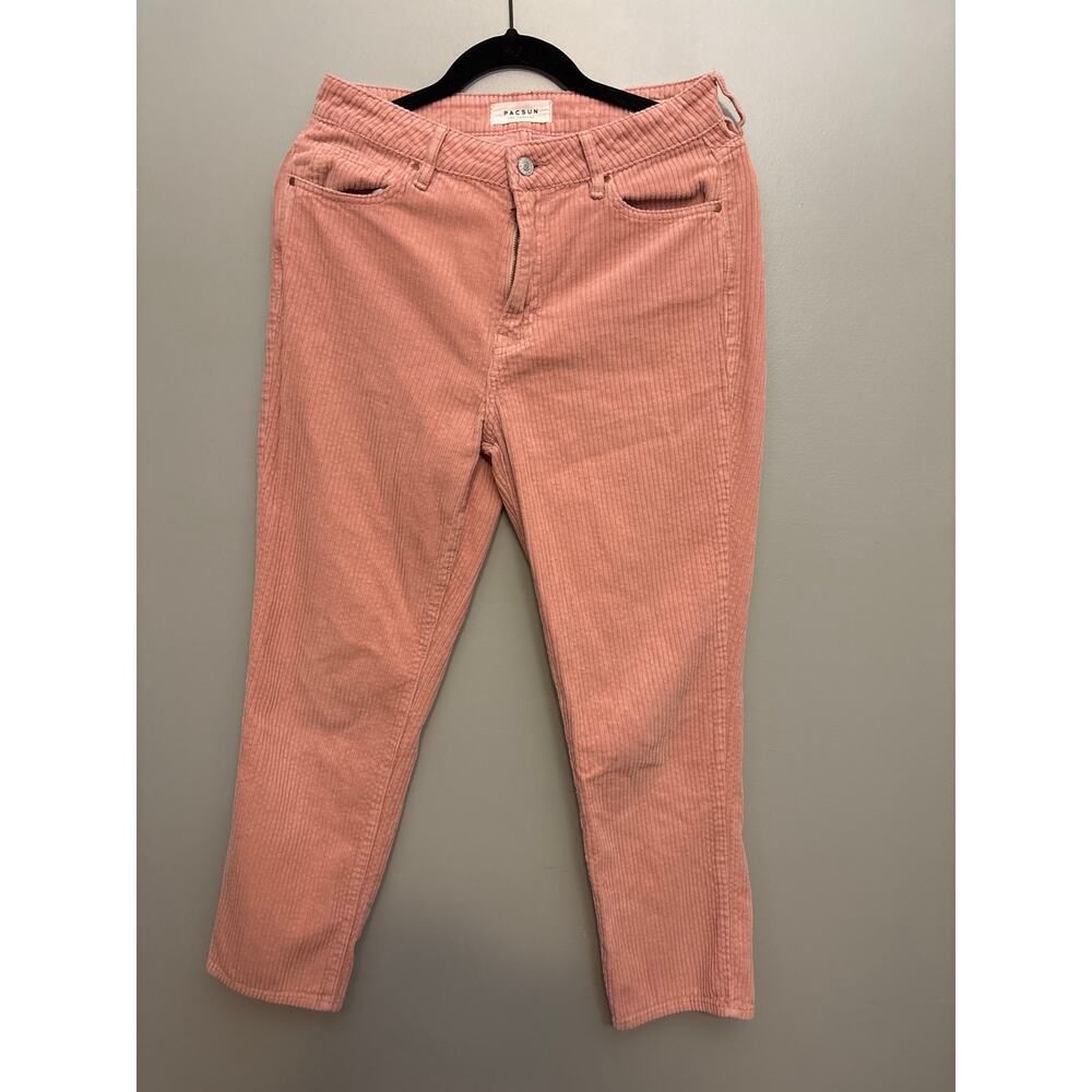 PacSun Hibiscus Pink Corduroy Mom Jeans size 27